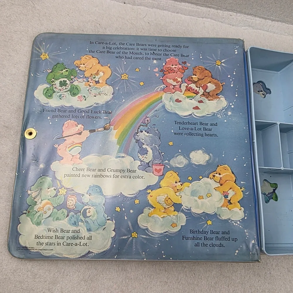 Vintage 1984 Kenner Care Bears Collector Carrying Case Storage Box Figures